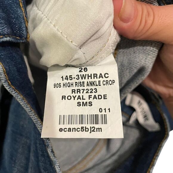 Re/Done NWOT 90’s High Rise Crop Ankle Comfort Stretch Jeans in Royal Fade 26 - Picture 10 of 10